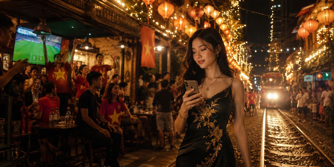 Người dùng Hà Nội theo dõi phân tích kèo bóng đá trên điện thoại di động